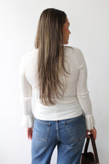 GREYLIN Dina Ruffle Lace Sleeve Knit Top