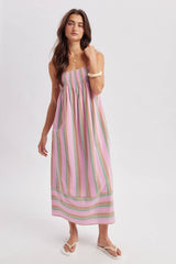 Multi Striped Midi Dress