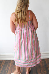 Multi Striped Midi Dress