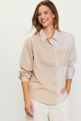 Colorblock Button Up Shirt 2 Colors!