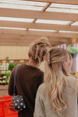 KAXI Brown Gingham Tomato Charm Claw Clip
