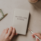 Tan One Line A Day Fabric Journal