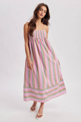 Multi Striped Midi Dress