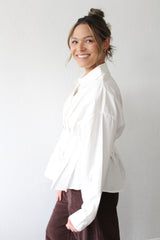 Cinched Pintuck Structured Blouse