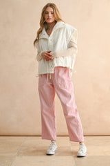 Striped Barrel Pants With Tie Front