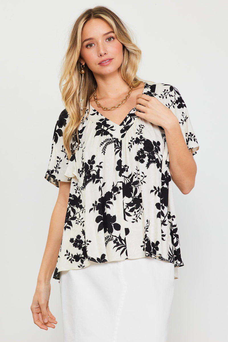 Cassidy Black Floral Blouse