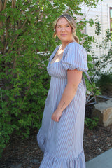 Striped Tie Back Maxi Dress