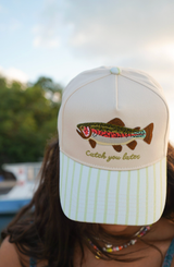 Catch You Later Green Stripe Hat