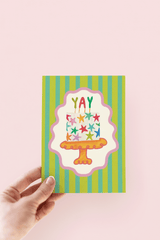 YAY Star Cake Card