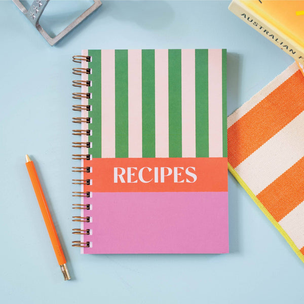 Recipe Book Journal Cabana Stripe