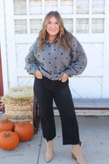 Polka Dot Collared Sweater