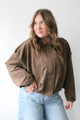 Suede Pleated Jacket