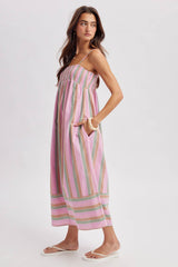 Multi Striped Midi Dress
