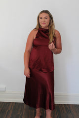 GREYLIN Addison Cowl Funnel Neck Halter Top