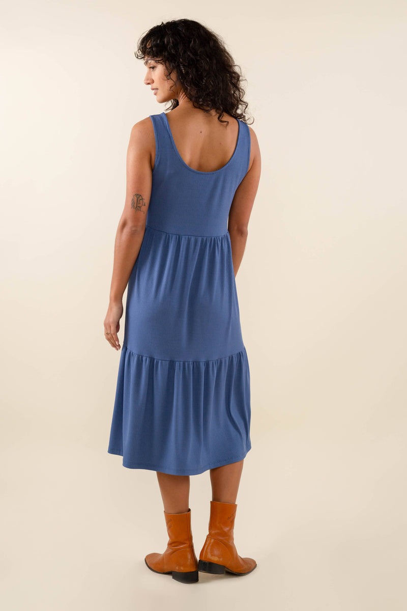 Riley U-neck Tiered Rib Dress