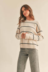 Striped Pattern Sweater Top