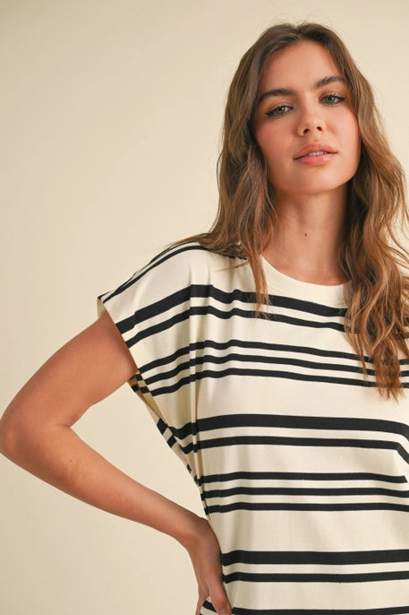 Striped Knitted T-Shirt Dress