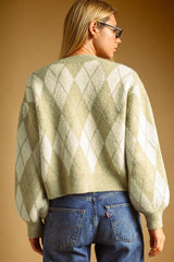 Argyle Pattern Cardigan