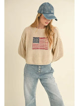 Flag Knitted Sweater Top