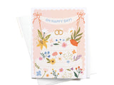 Oh Happy Day Floral Cake Card
