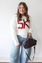 Ski Crew Neck Long Sleeve Pullover Top
