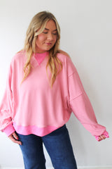 Oversized Striped Drop Shoulder Sweatshirt