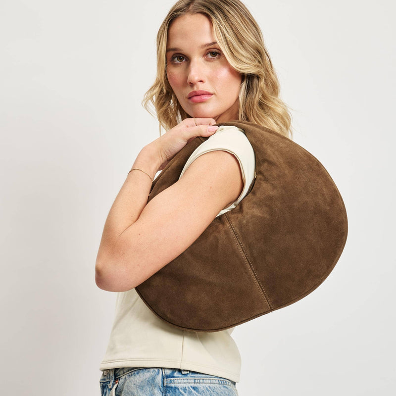 Farrah Suede Leather Hobo Purse