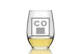 Colorado State Emblem Stemless Wine Glass