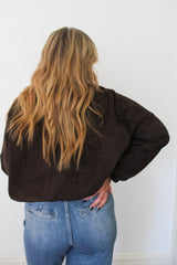 Mia Imitation Suede Balloon Jacket