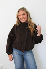 Mia Imitation Suede Balloon Jacket