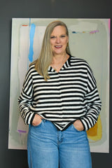 Piper Cardigan - Black Striped