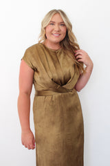 Satin Cross Front Tie Strap Maxi