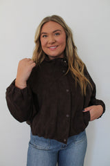 Mia Imitation Suede Balloon Jacket