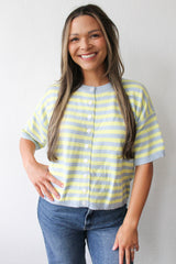 Sky Stripe Soft Button Down Cardigan