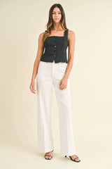 Patch Pocket Wide Leg Flare
