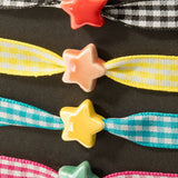 Star Charm Plaid Ribbon Bracelet