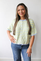 Sky Stripe Soft Button Down Cardigan