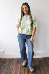 Sky Stripe Soft Button Down Cardigan