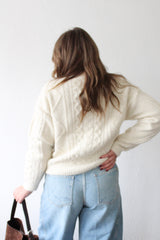 Cable Front Long Sleeve Sweater
