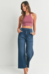 High Rise Cargo Pocket Wide Leg