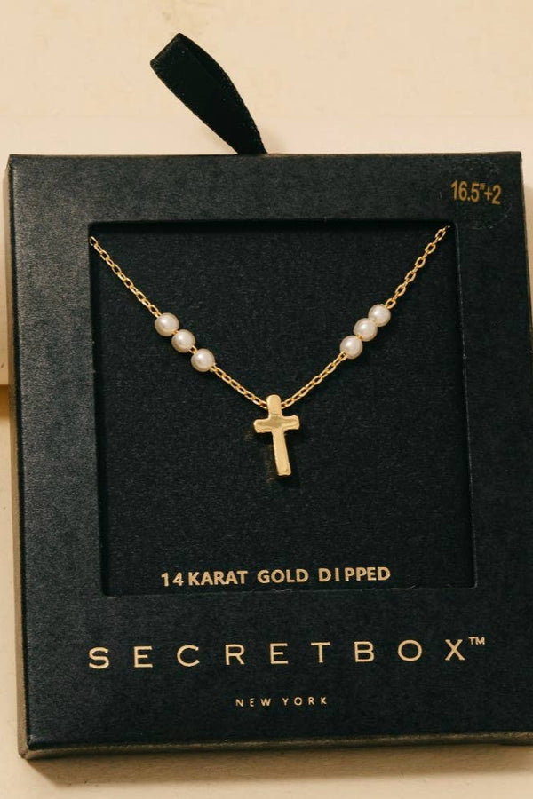 Pearls & Cross Necklace