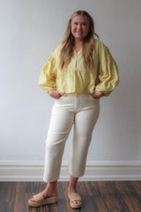 Panel Balloon Sleeve Blouse