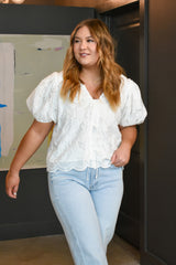 Friona Eyelet Puff Sleeve Top 2 Colors!