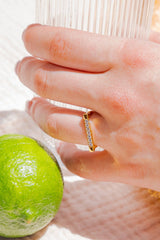 Gold Tennis Bar Ring