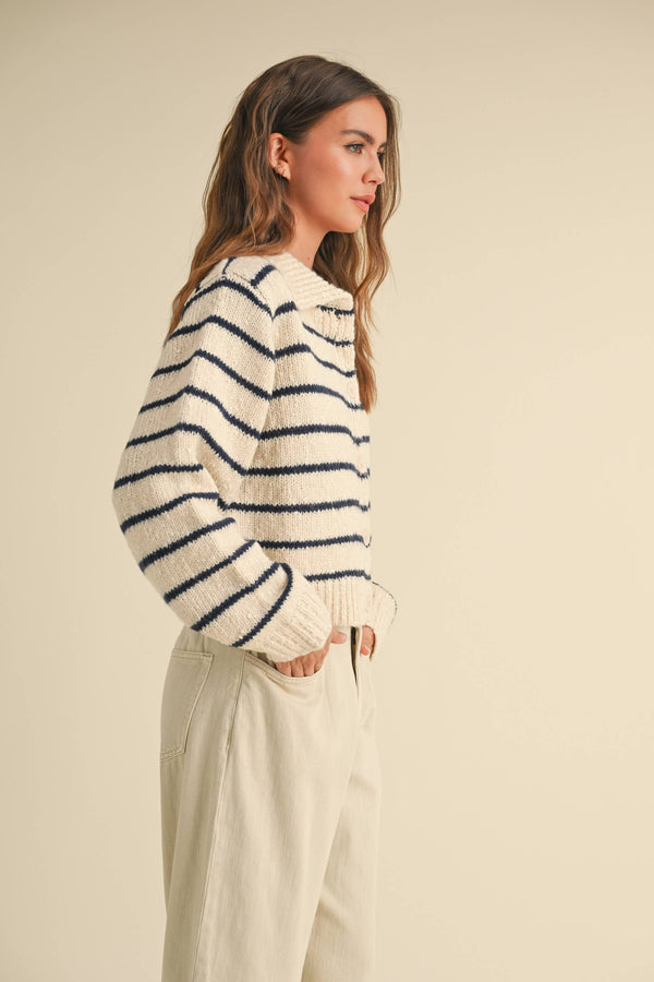 Strucker Buttondown Striped Knitted Cardigan