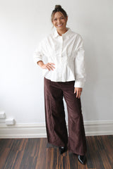 Cinched Pintuck Structured Blouse