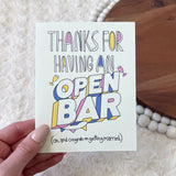 Thanks For Having An Open Bar Wedding Card