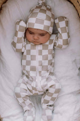 Tiramisu Checkerboard Zip Footie