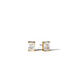 18K Gold Baguette Stud Earrings
