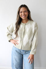 Argyle Pattern Cardigan